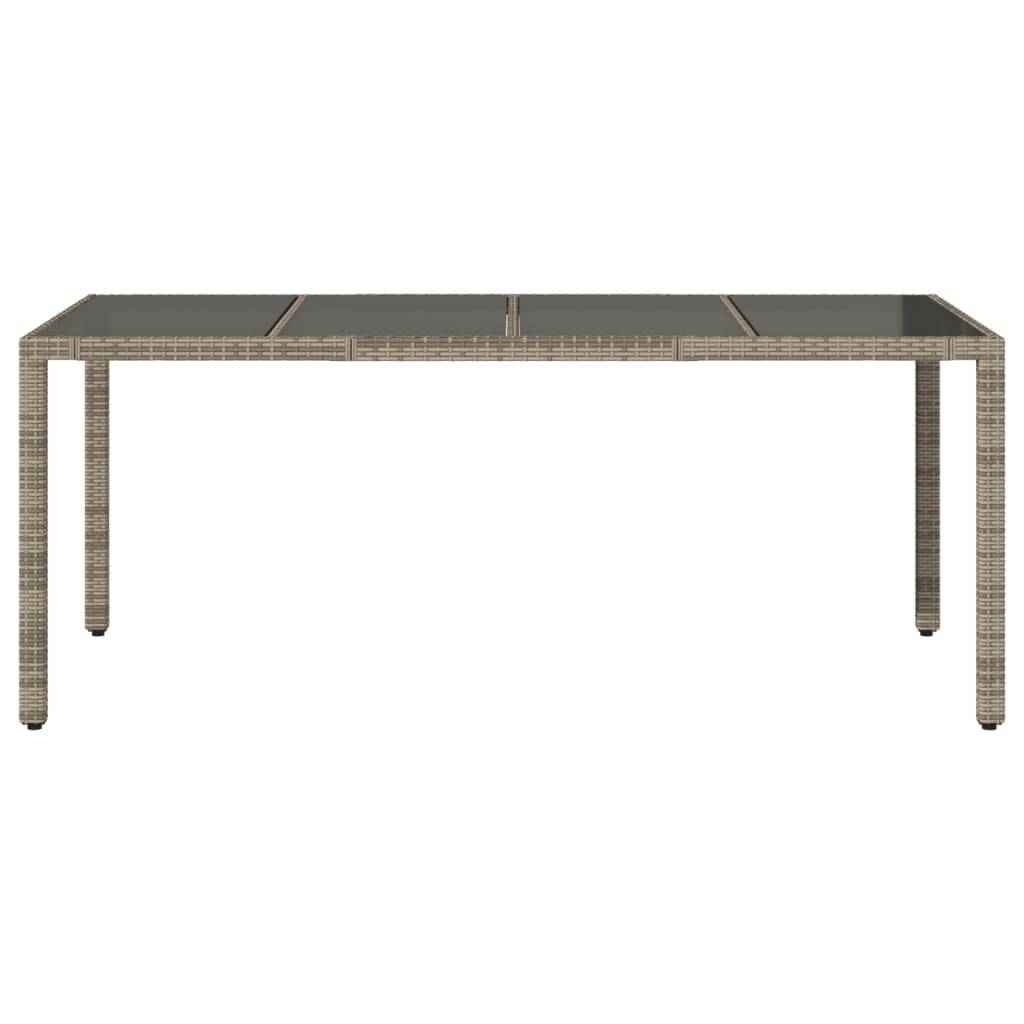 PANGIVO - Table de jardin résine tressée verre trempé gris 190 x 90 x 75 cm, Poids :27.6kg - PANGIVO - Image 4