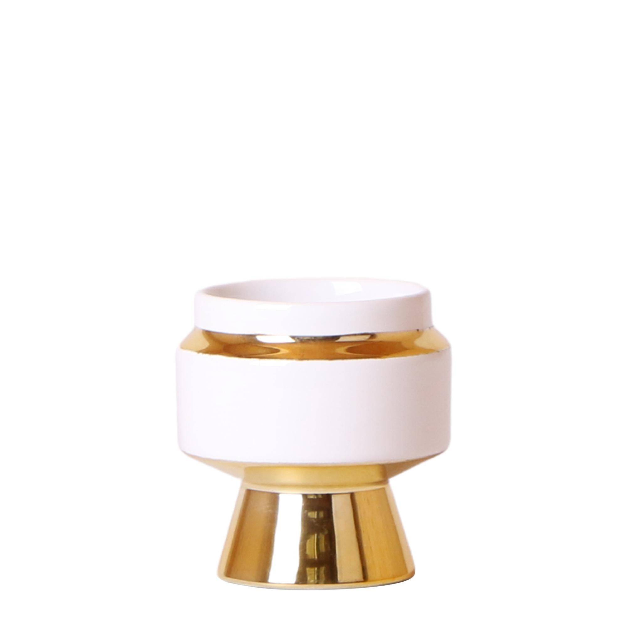 Le Chic bloempot - Pot blanc avec détails dorés- La Green Touch - Imagen 1