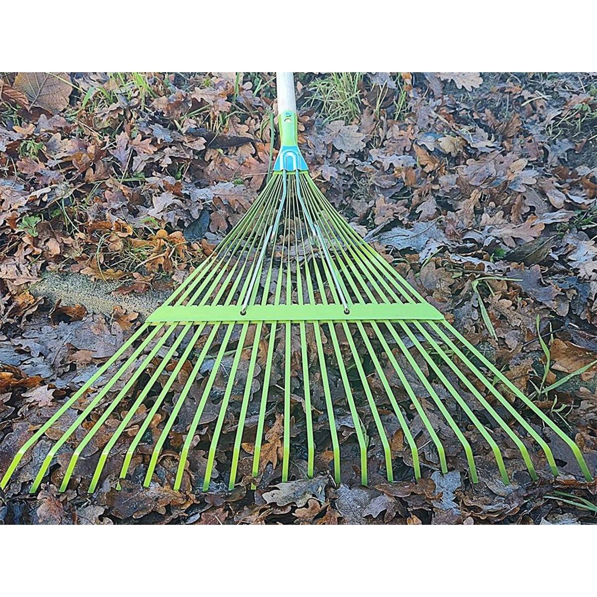 Balai à gazon 157 cm avec manche en bois 22 dents Feuilles et Jardin VITO - Imagen 3
