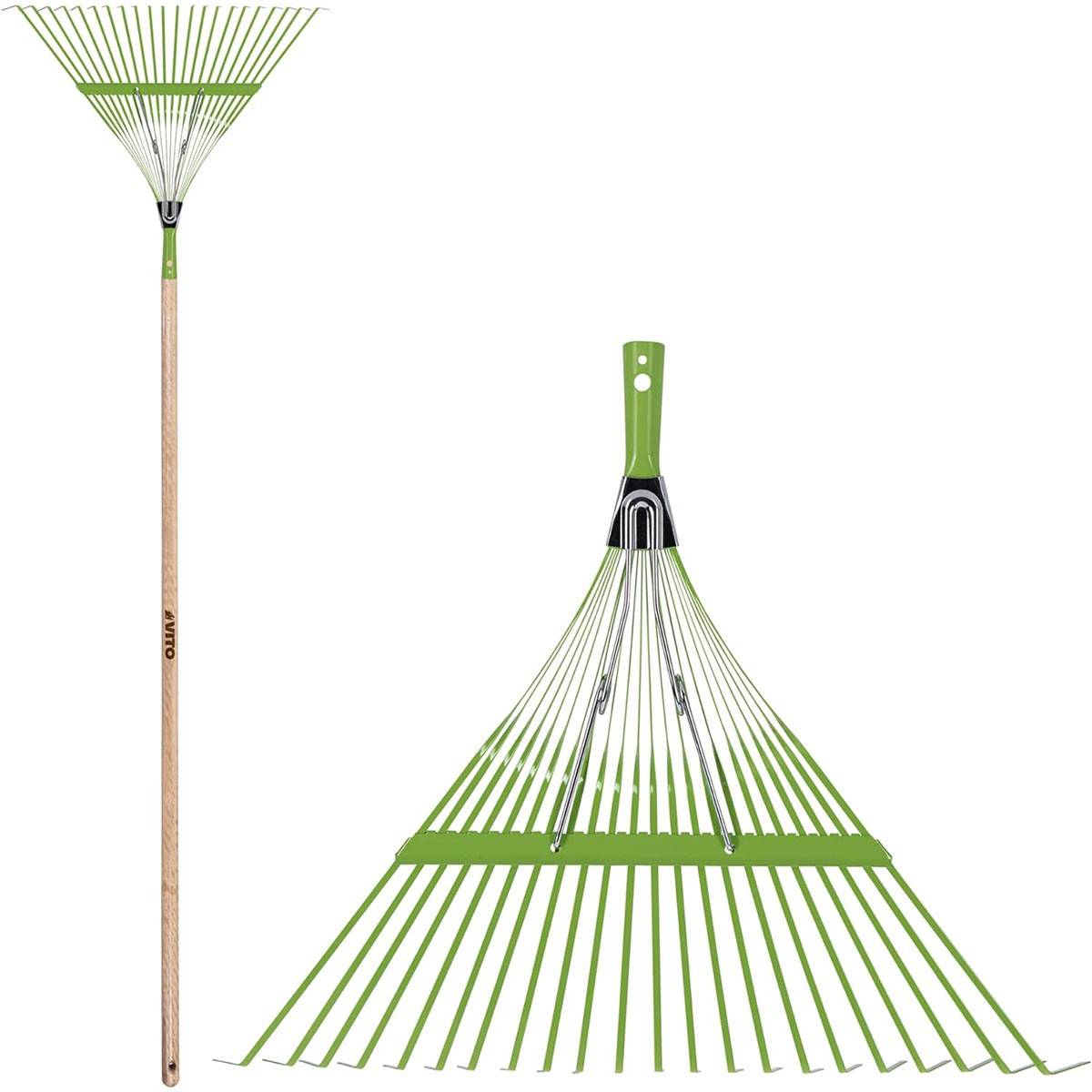 Balai à gazon 157 cm avec manche en bois 22 dents Feuilles et Jardin VITO - Imagen 2