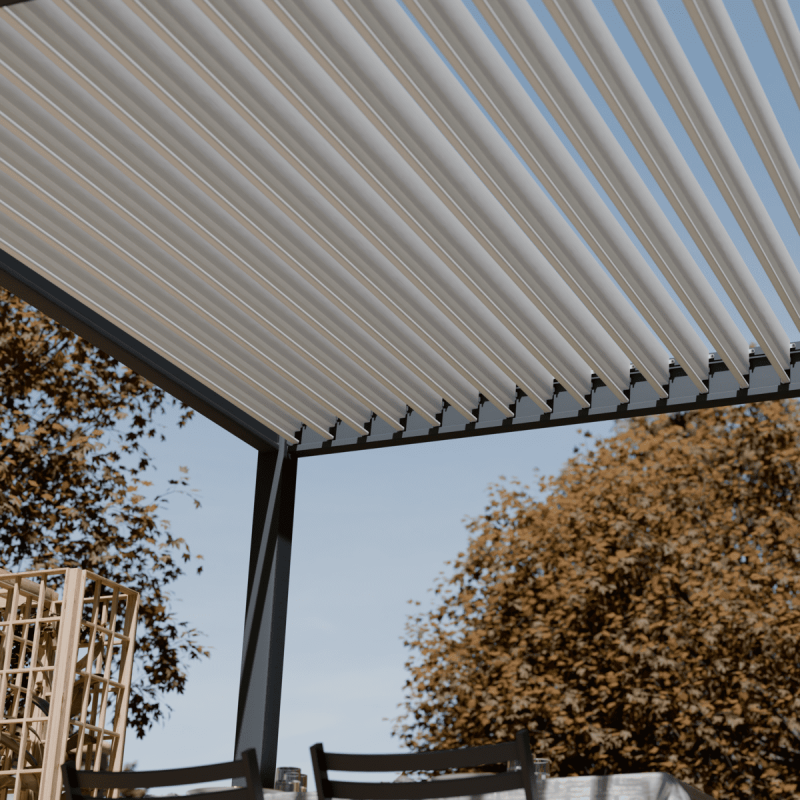Ombrea - Pergola bioclimatique Ombréa autoportante 3x6M - Anthracite/blanc - ELMO Ombréa - Image 5