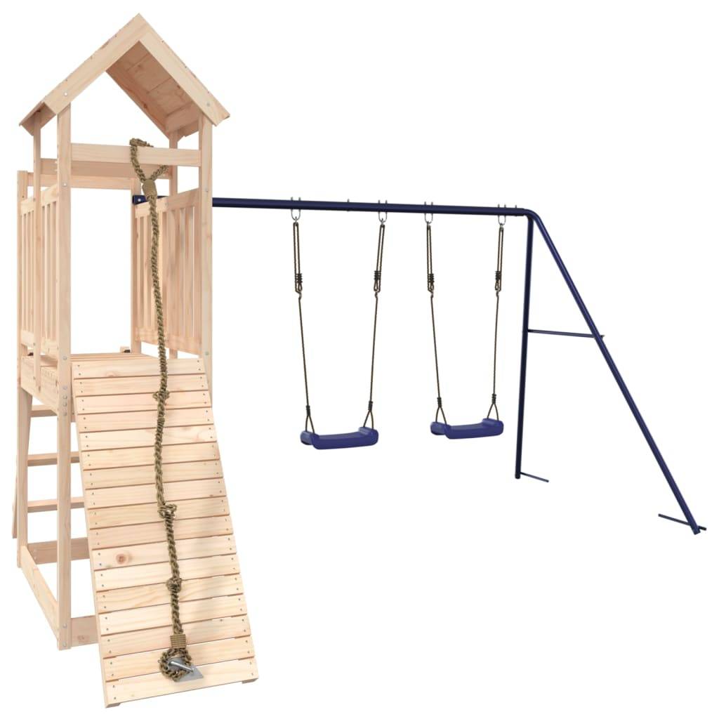 Helloshop26 - Aire de jeux d'extérieur balançoires toboggan portiques robuste jeux jardin 313 x 248 x 214 cm bois de pin massif - Imagen 2