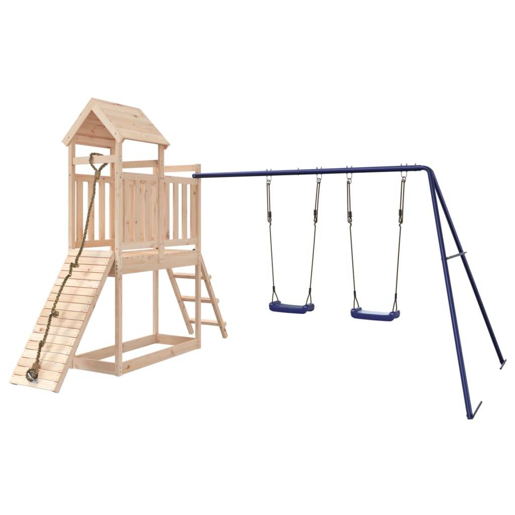 Helloshop26 - Aire de jeux d'extérieur balançoires toboggan portiques robuste jeux jardin 313 x 248 x 214 cm bois de pin massif - Imagen 1