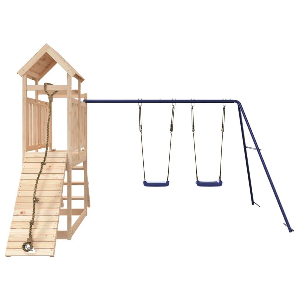 Helloshop26 - Aire de jeux d'extérieur balançoires toboggan portiques robuste jeux jardin 313 x 248 x 214 cm bois de pin massif - Imagen 3