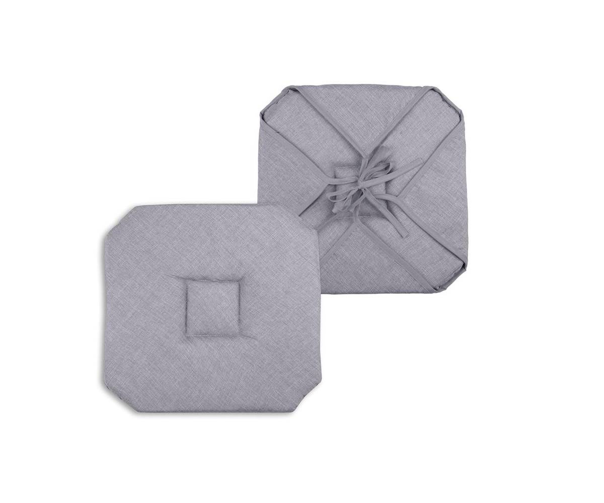 Eden - Galette de chaise 4 rabats 40 x 40 cm gris chinee - Image 1