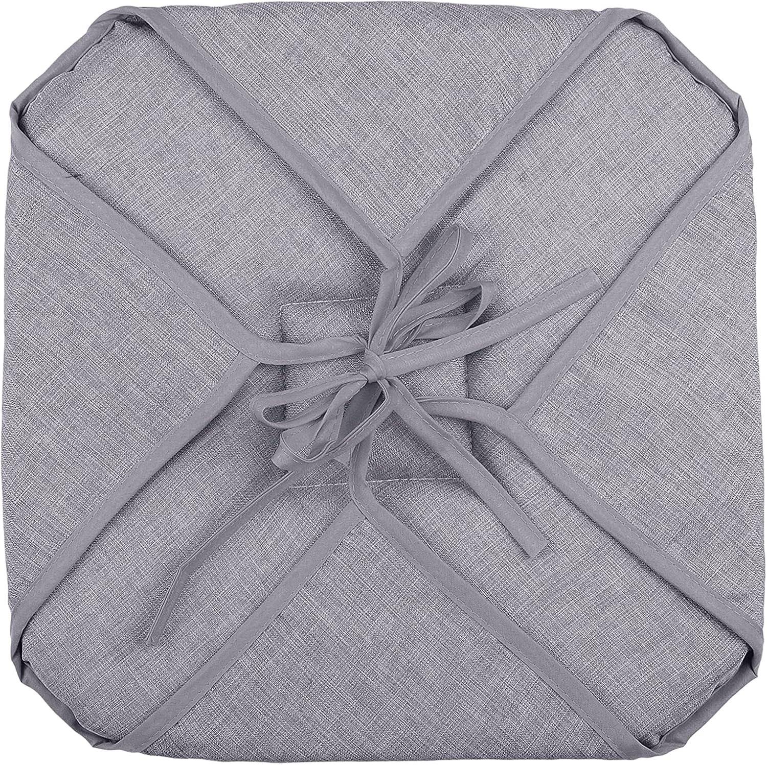 Eden - Galette de chaise 4 rabats 40 x 40 cm gris chinee - Image 2