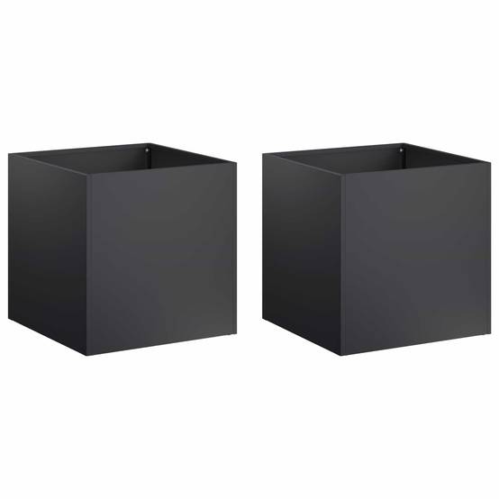 Vidaxl - Cache-pot de jardin 2 pc Noir 20 x 20 x 20 cm vidaXL 8004925 - Image 2