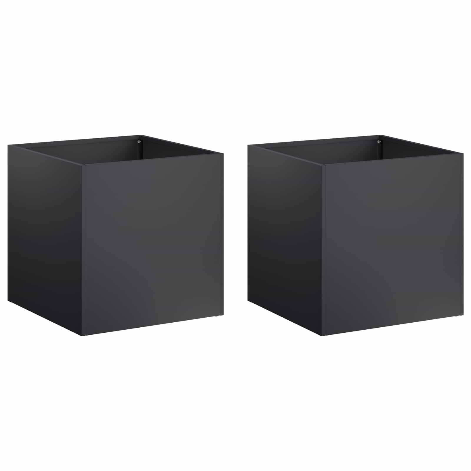 Vidaxl - Cache-pot de jardin 2 pc Noir 20 x 20 x 20 cm vidaXL 8004925 - Image 2