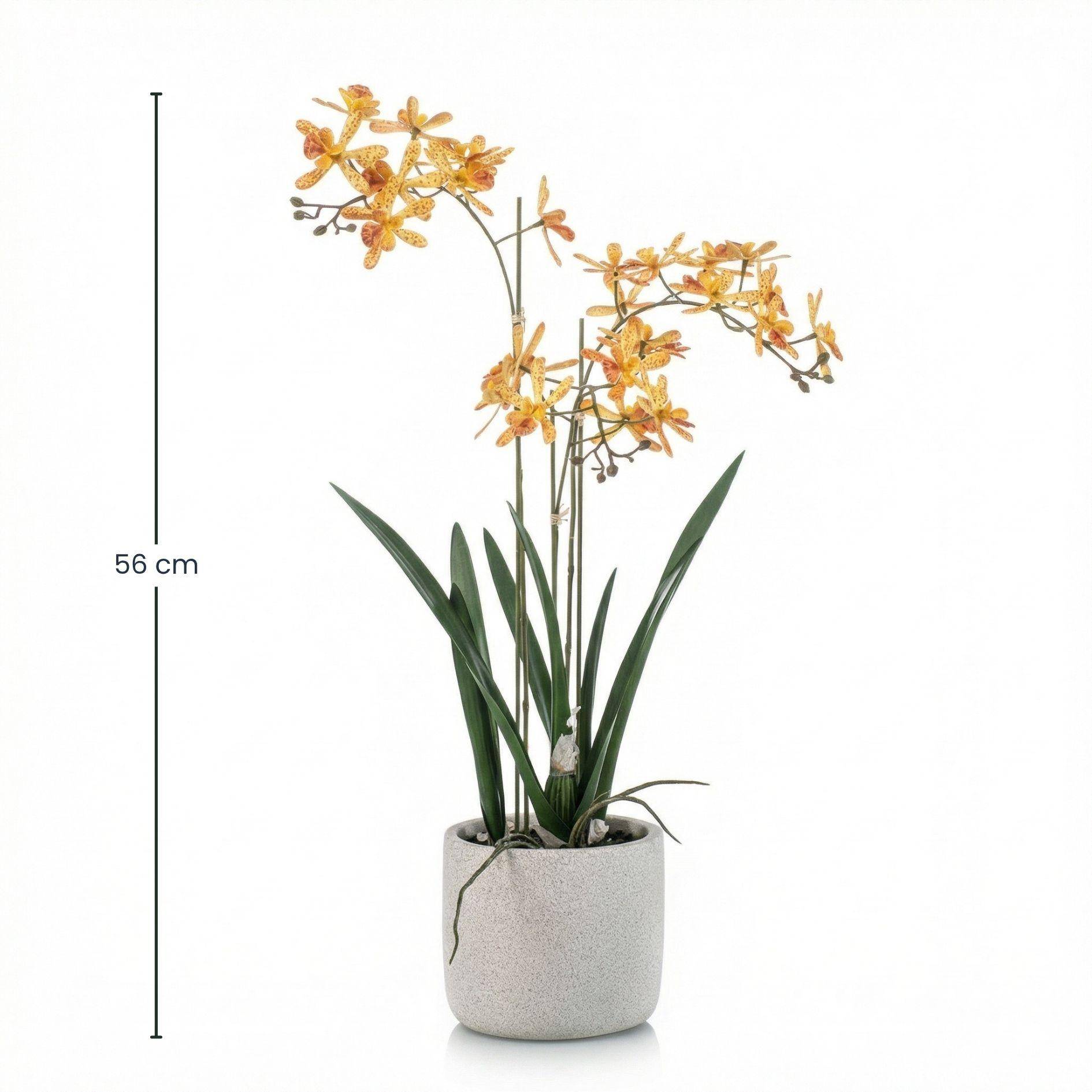 PANGIVO - Orchidée artificielle plastique jaune et orange 20 x 20 x 56 cm - PANGIVO - Image 3