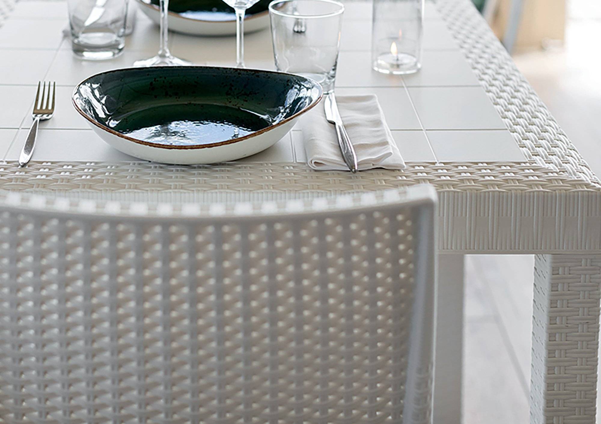 Dmora - Table d'extérieur Giove, Base pique-nique, Table de jardin, Table d'extérieur polyvalent, Made in Italy, 150x90 h74 cm, Blanc - Imagen 4