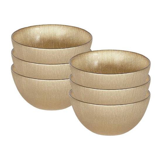 Lot de 6 Bols en Verre Doré 70cl - FALON - Image 1