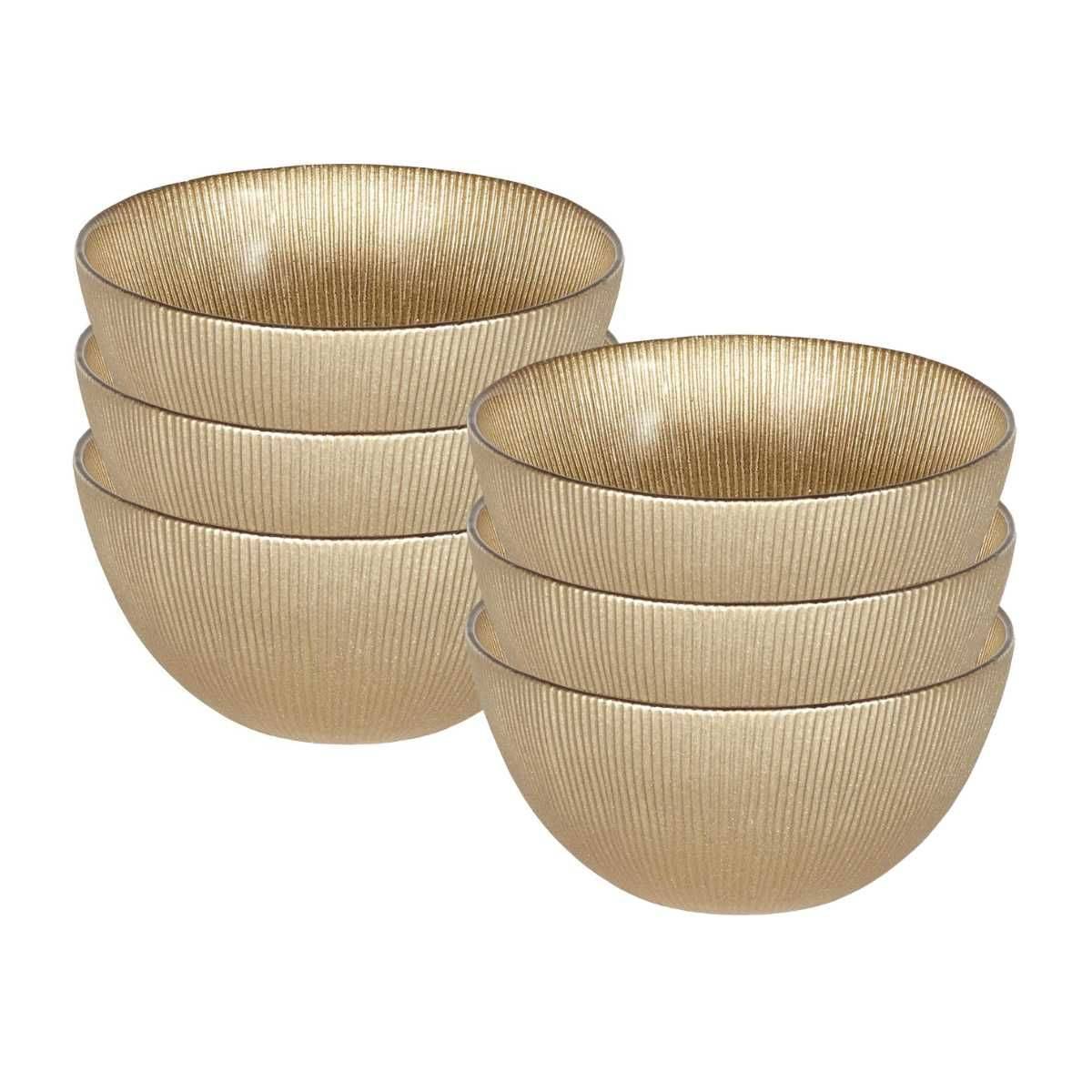 Lot de 6 Bols en Verre Doré 70cl - FALON - Image 1