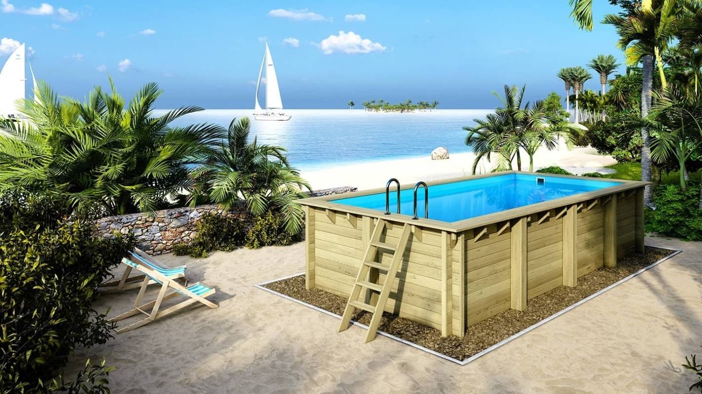 Altanka - Piscine en bois 6,20x3 - H.1,31 m - avec filtration - BAS787OSPI - Imagen 1