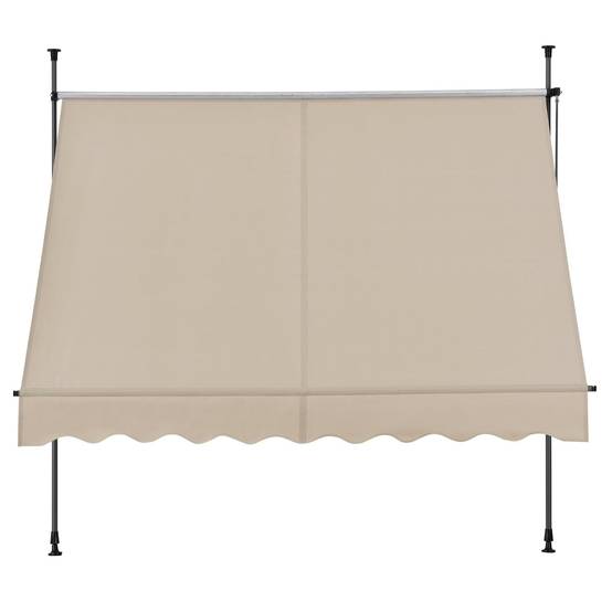 Helloshop26 - Brise-soleil pare-soleil métal et polyester hauteur variable sable 350 x 120 x 200-300 cm - Imagen 2