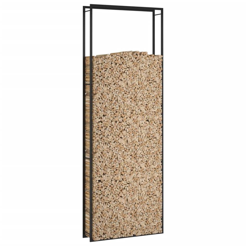 Range-bûches acier pour cheminée stockage bois intérieur extérieur Noir 110x28x312 cm – ComfortXL Outdoor Living - Image 5