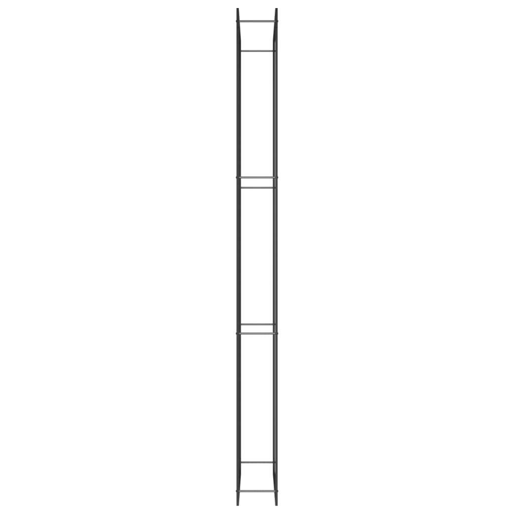 Range-bûches acier pour cheminée stockage bois intérieur extérieur Noir 110x28x312 cm – ComfortXL Outdoor Living - Image 4