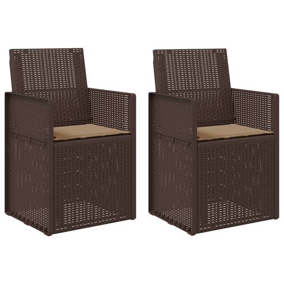 Chaises de jardin PP marron et taupe 53 x 47 x 88.5 cm - PANGIVO - Image 2