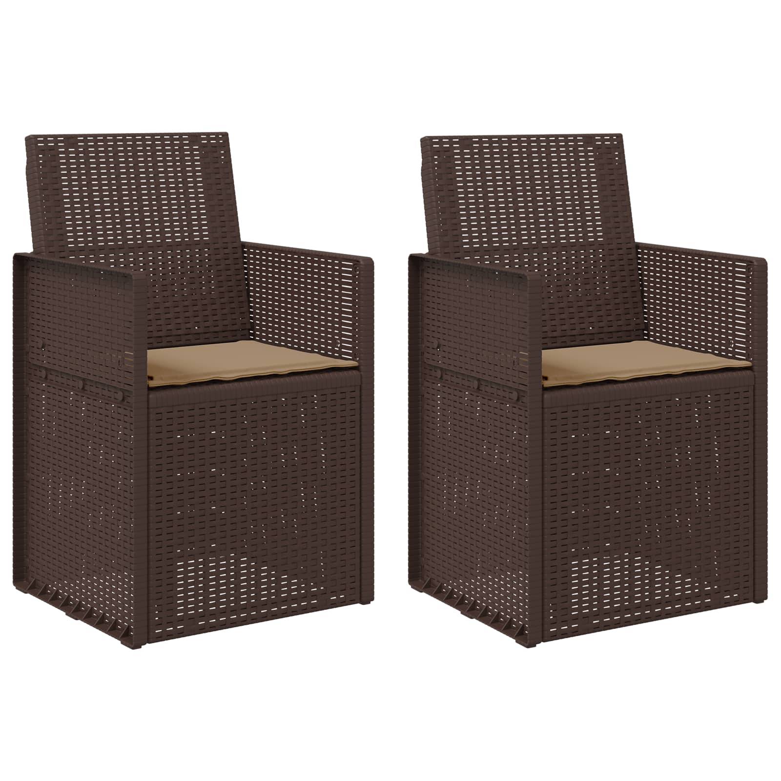 Chaises de jardin PP marron et taupe 53 x 47 x 88.5 cm - PANGIVO - Image 2
