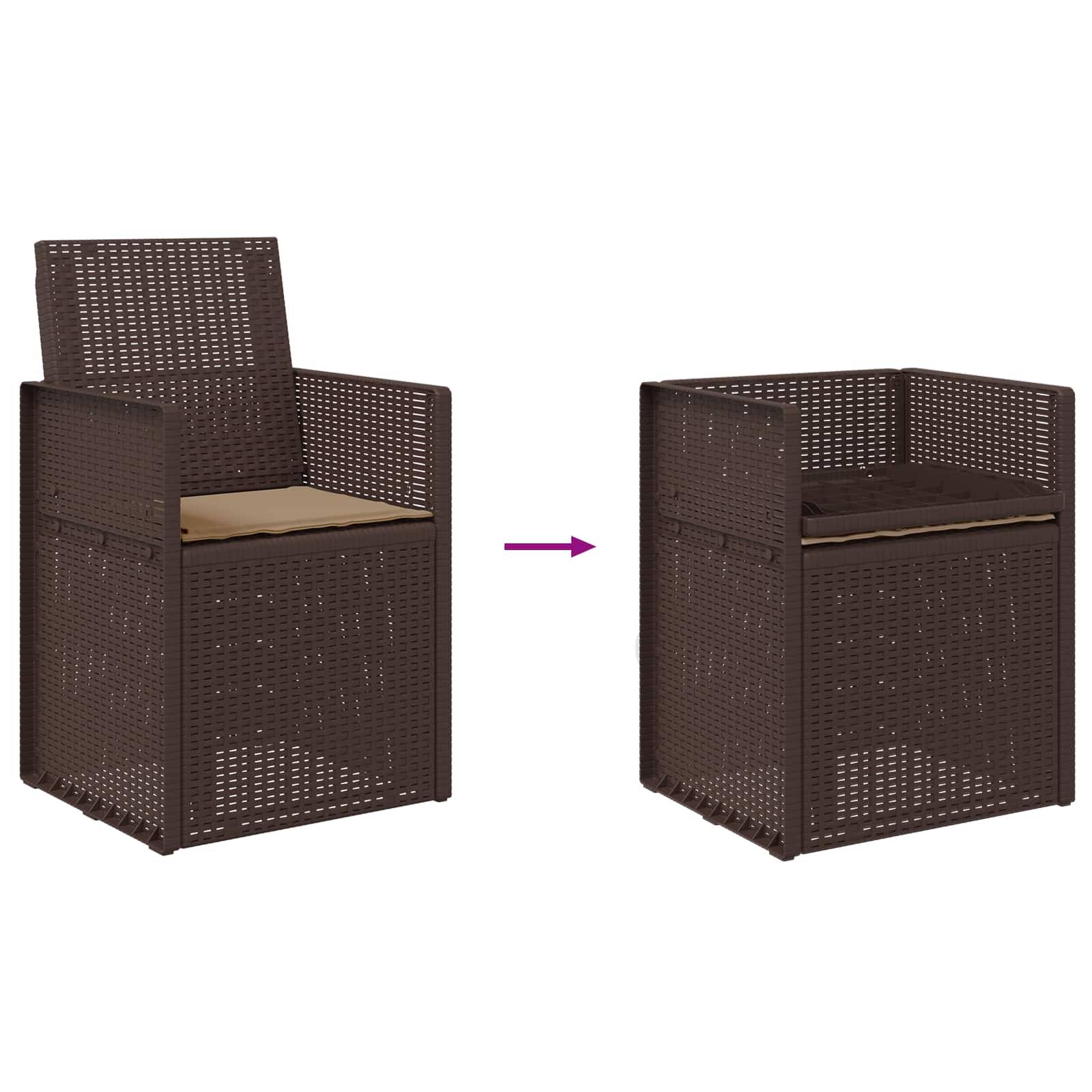 Chaises de jardin PP marron et taupe 53 x 47 x 88.5 cm - PANGIVO - Image 9