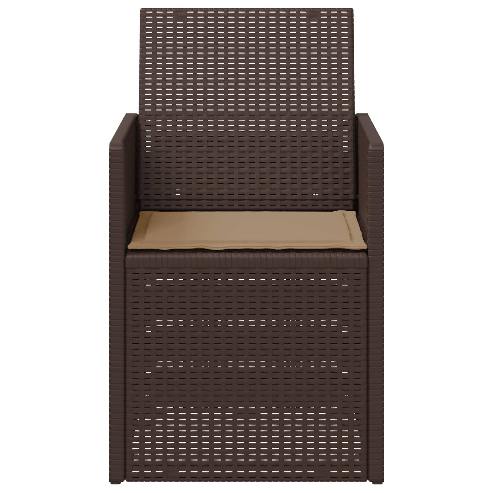 Chaises de jardin PP marron et taupe 53 x 47 x 88.5 cm - PANGIVO - Image 5