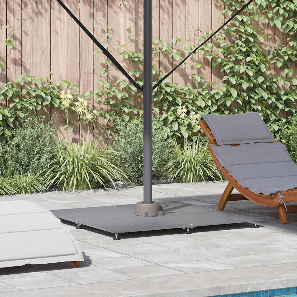 ComfortXL - Pied de Parasol Lourd 52kg Acier Pieds Réglables pour Parasol Déporté Jardin Aspect Bois Gris Foncé – ComfortXL Outdoor Living