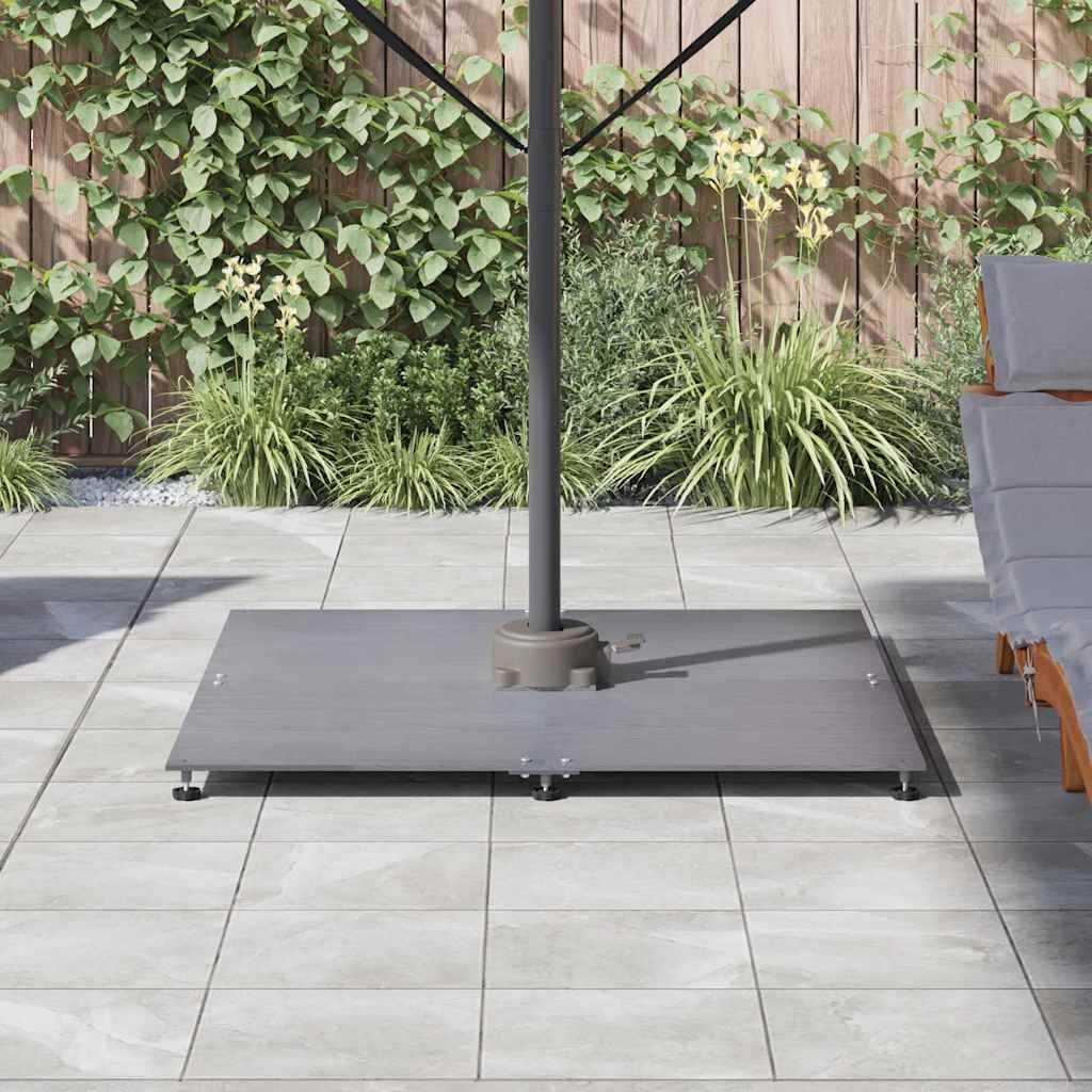 ComfortXL - Pied de Parasol Lourd 52kg Acier Pieds Réglables pour Parasol Déporté Jardin Aspect Bois Gris Foncé – ComfortXL Outdoor Living - Image 4