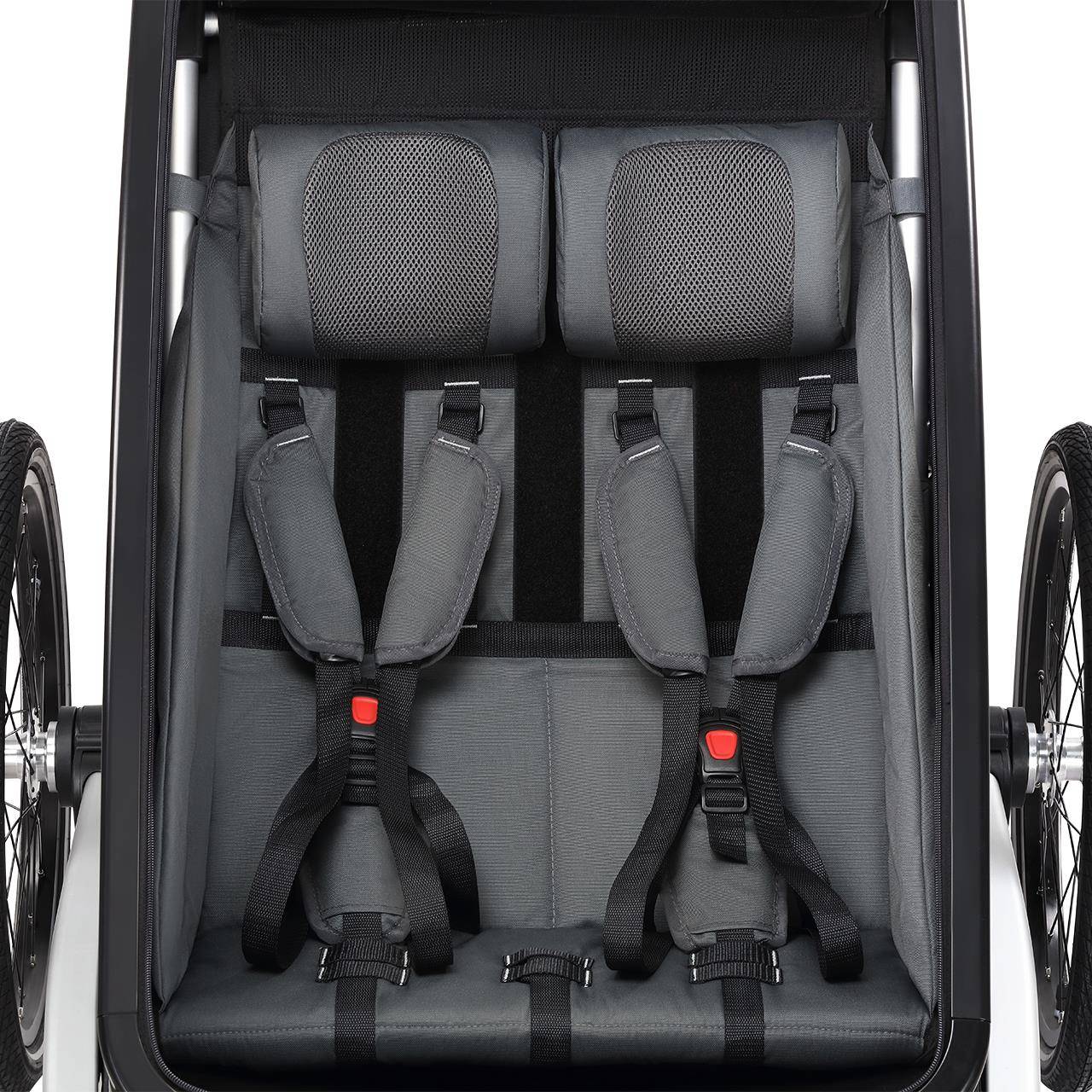 FUXTEC - Remorque vélo pourpre - FUXTEC Sport Cruiser - charge max. 45kg, 2 ceintures 5 points, Enfants Poussette Pliable - Image 3