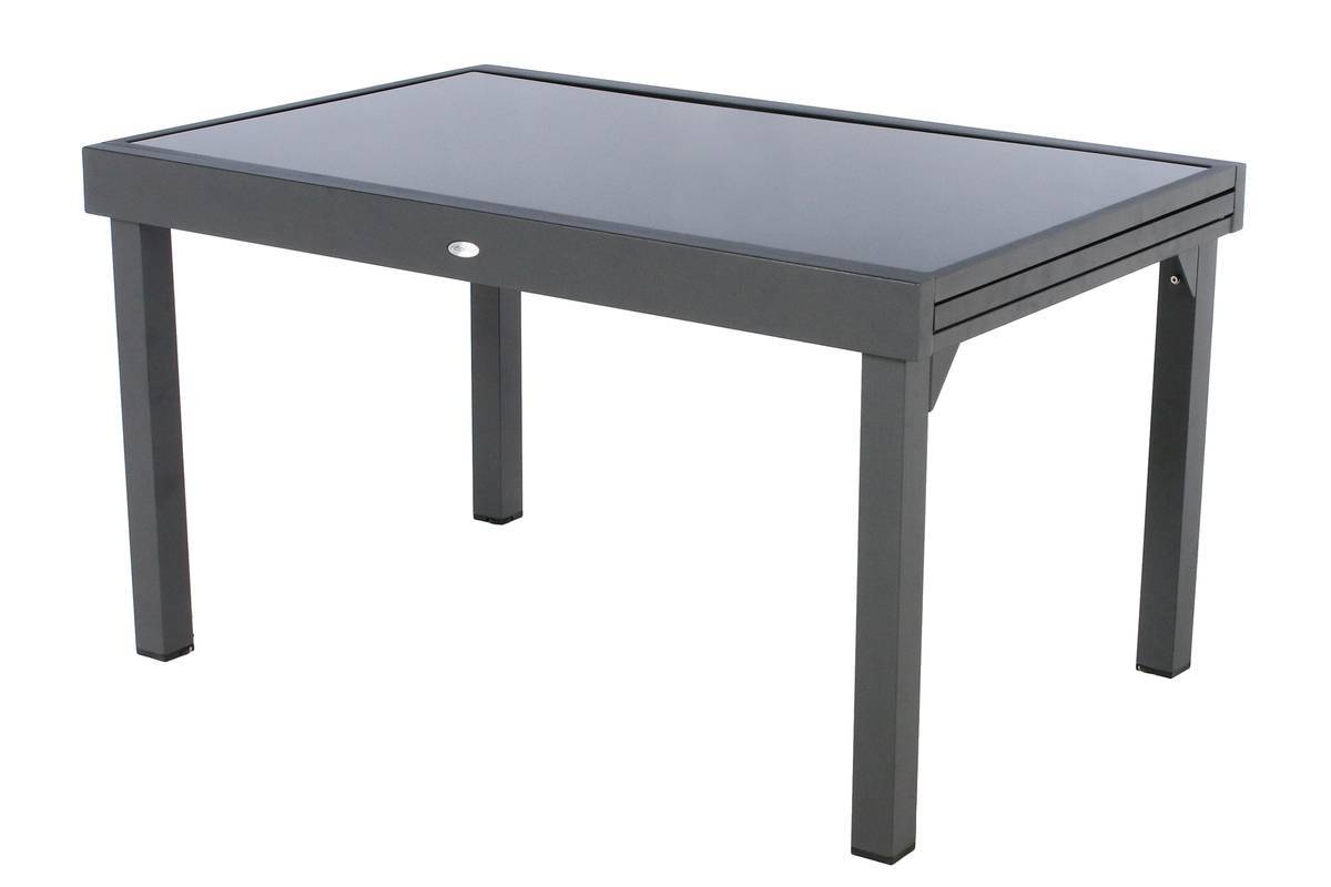Hesperide - Table de jardin extensible "Piazza" anthracite & graphite 10 places en aluminium traité époxy Hespéride - Image 2