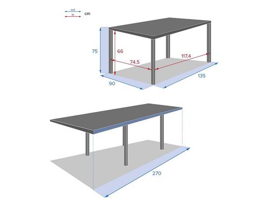 Hesperide - Table de jardin extensible "Piazza" anthracite & graphite 10 places en aluminium traité époxy Hespéride - Image 6