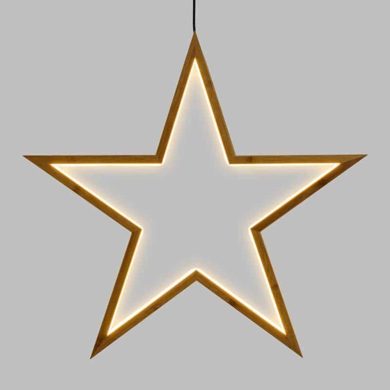 Lotti - étoile lumineuse Ø55cm néon blanc chaud en Bois Naturel Clair Lotti - Imagen 1