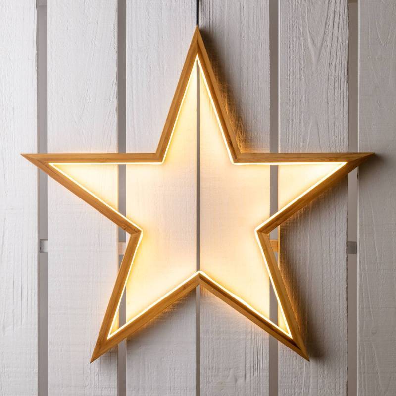 Lotti - étoile lumineuse Ø55cm néon blanc chaud en Bois Naturel Clair Lotti - Imagen 2