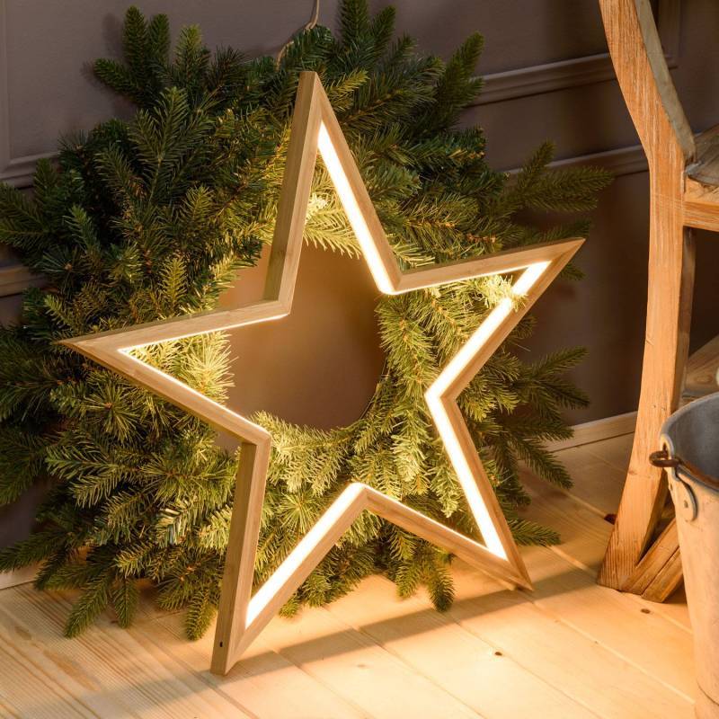 Lotti - étoile lumineuse Ø55cm néon blanc chaud en Bois Naturel Clair Lotti - Imagen 7