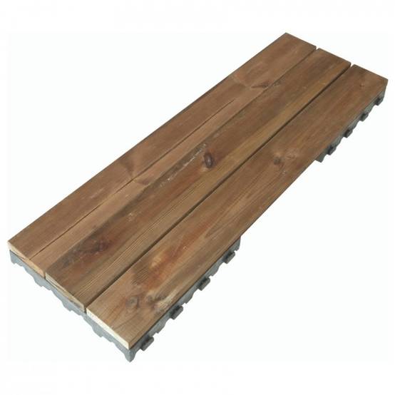 Xtiles - Dalle bois clipsable pin XTiles 117 x 39 cm (Lot de 20 dalles soit 9 m²) - Brun - Xtiles - Imagen 1