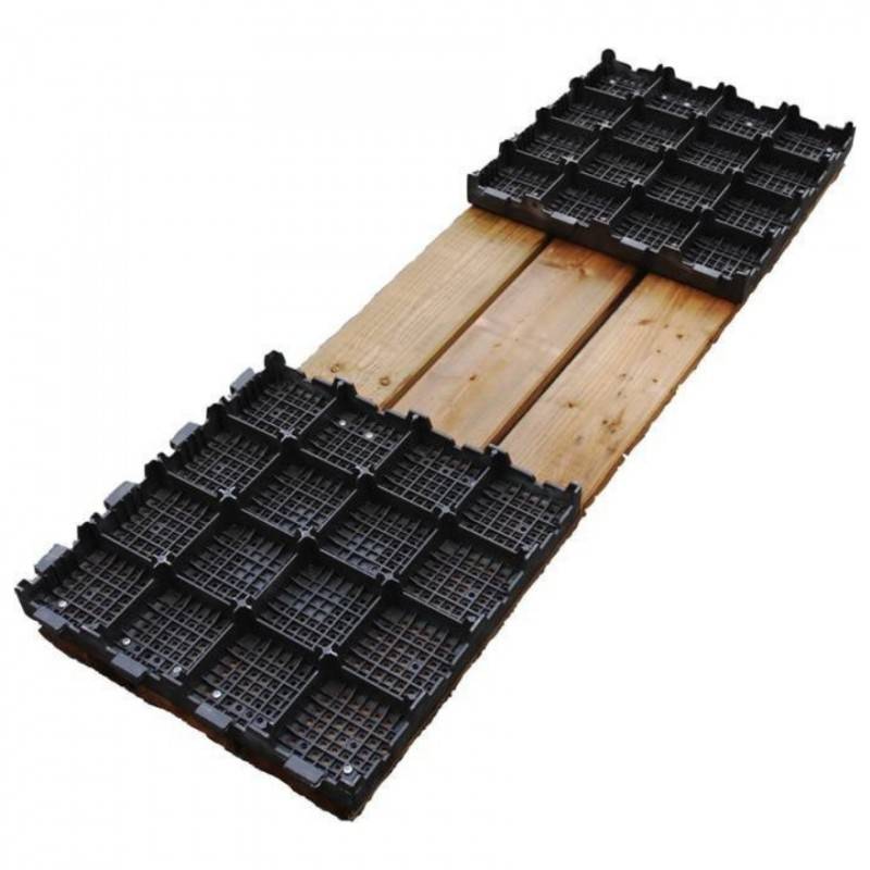 Xtiles - Dalle bois clipsable pin XTiles 117 x 39 cm (Lot de 20 dalles soit 9 m²) - Brun  - Xtiles - Imagen 4