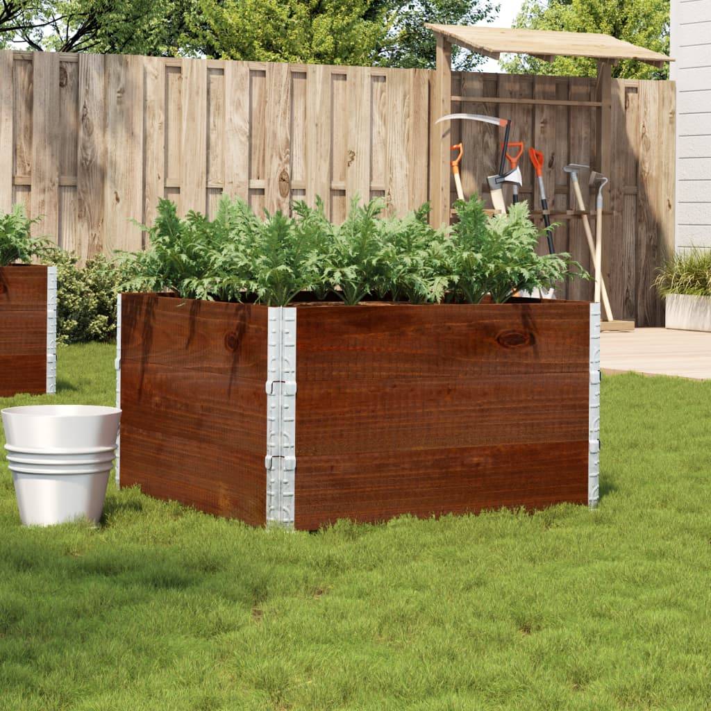 Jardinière bois de pin marron 100 x 100 x 60.5 cm - PANGIVO - Image 1