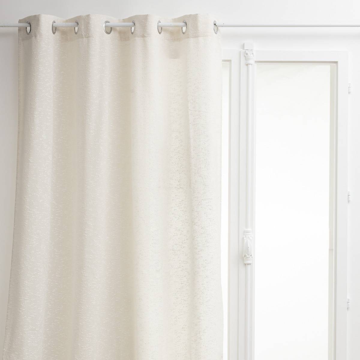 Atmosphera - Lot de 2 Rideaux à  œillets texturé Aska Beige Lin 140 x 260 cm - Imagen 2