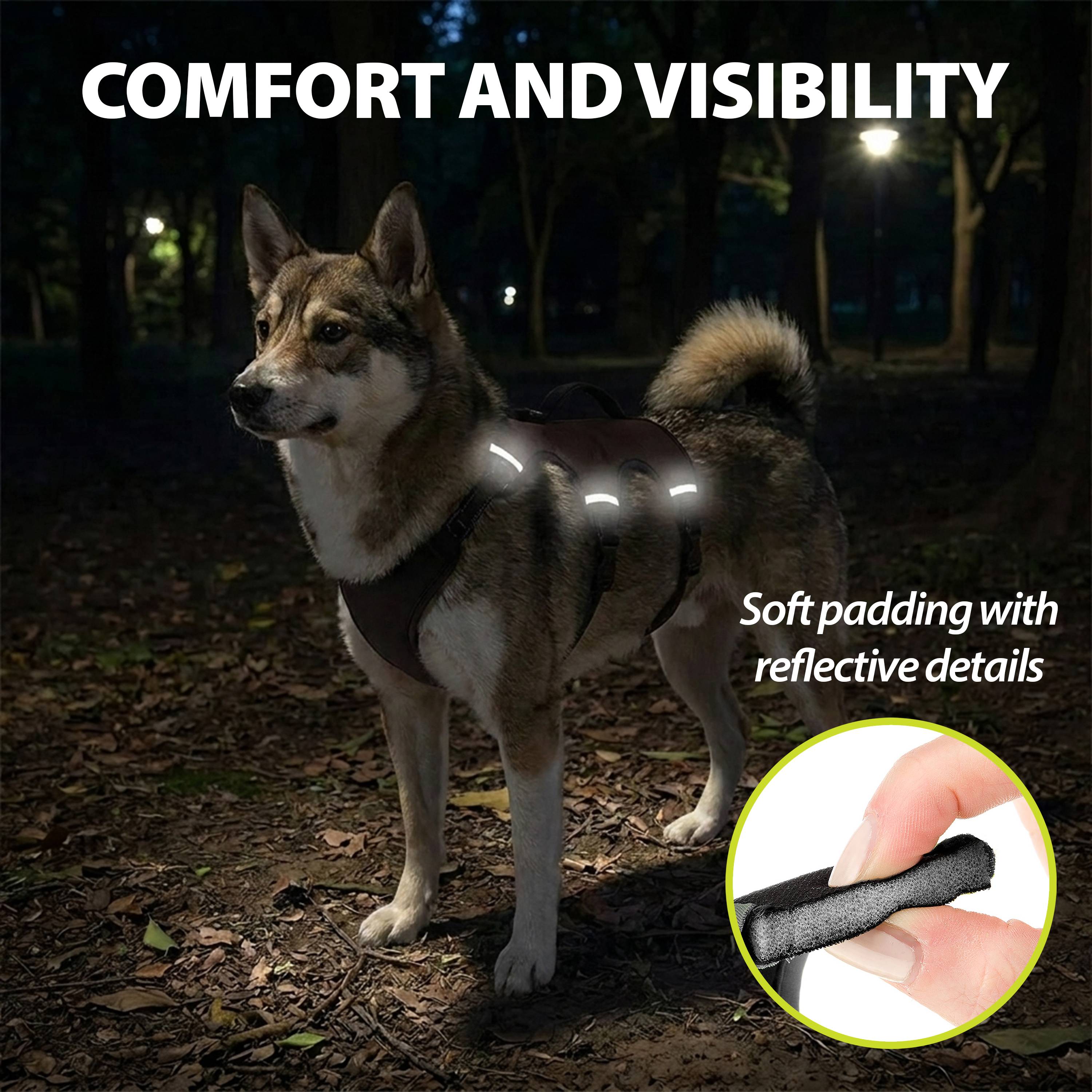 Ferplast - Ferplast Harnais Chien Réglable L Poitrail 70-80 cm avec Poignée, Noir - Imagen 9