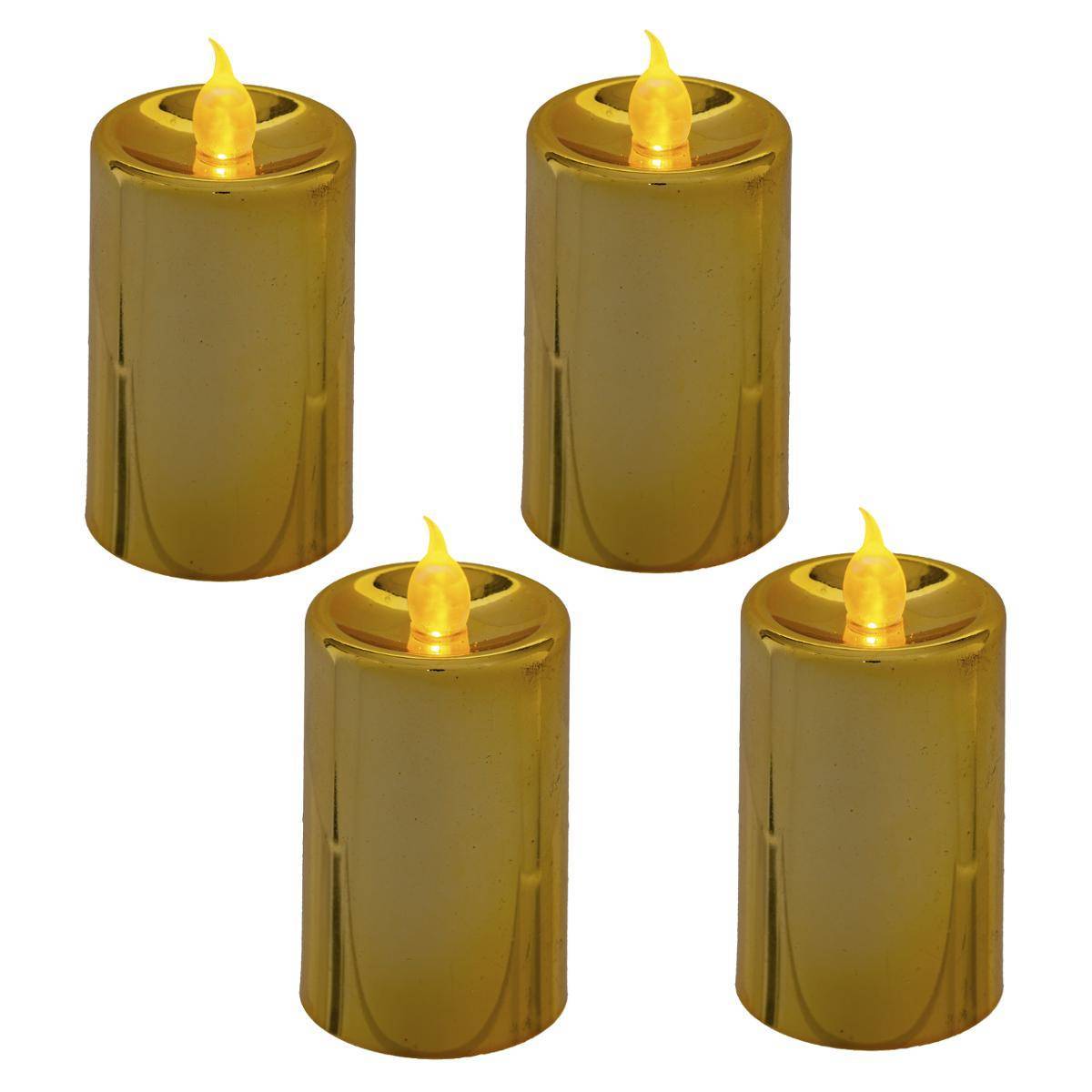 Fééric Lights & Christmas - Bougies LED "Colorama de Noël" lot de 4 votives or - Feeric Lights & Christmas - Imagen 2