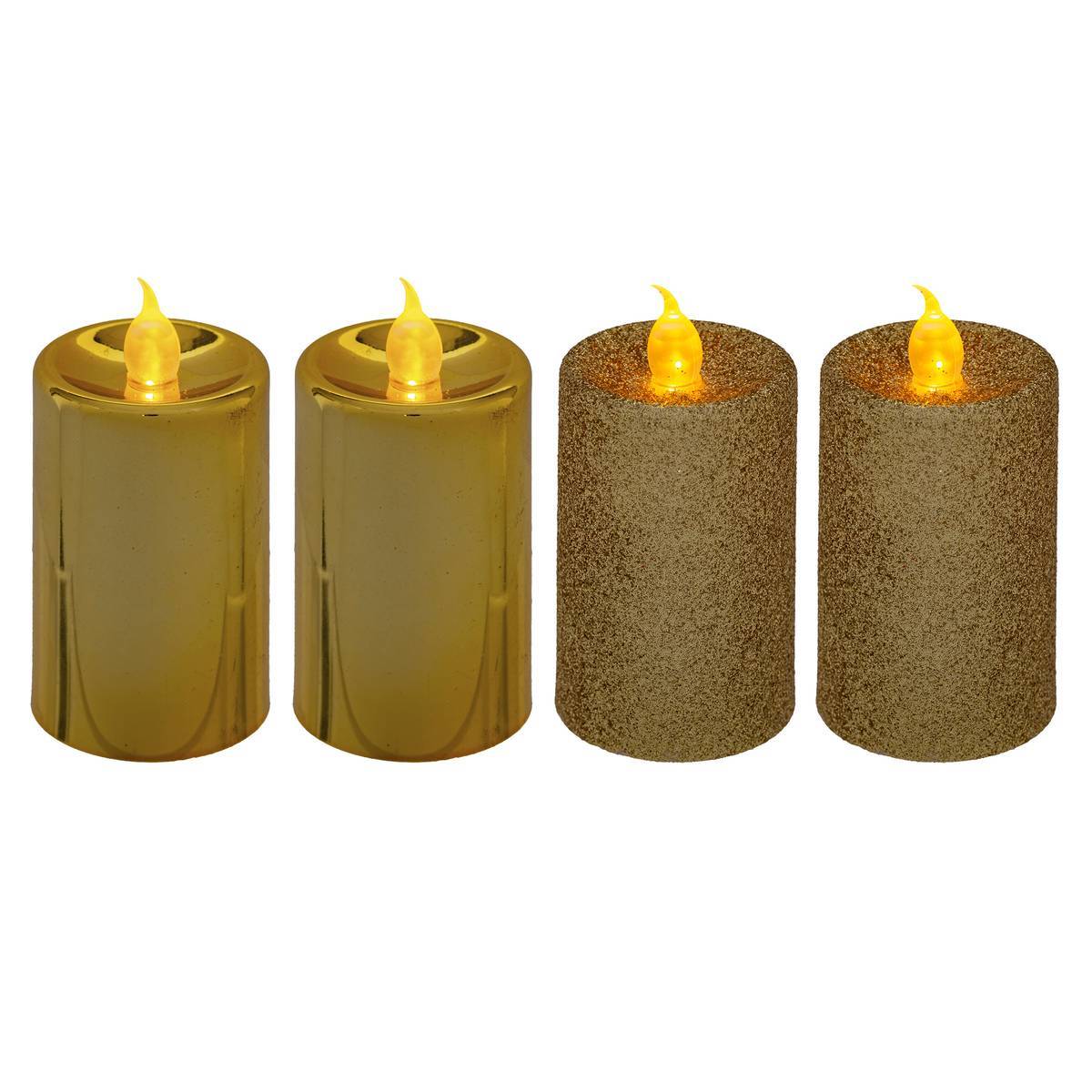 Fééric Lights & Christmas - Bougies LED "Colorama de Noël" lot de 4 votives or - Feeric Lights & Christmas - Imagen 1