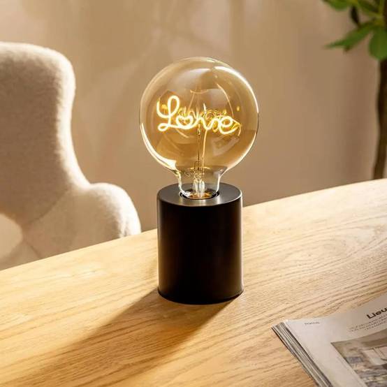 Ampoule Décorative à Filament "Love" 17cm Ambre - Image 2