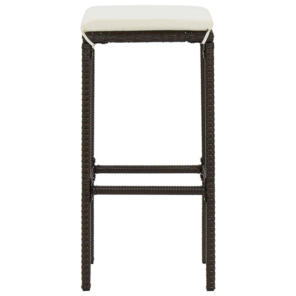 Helloshop26 - Ensemble de bar de jardin avec coussins 4 pièces marron - Imagen 3