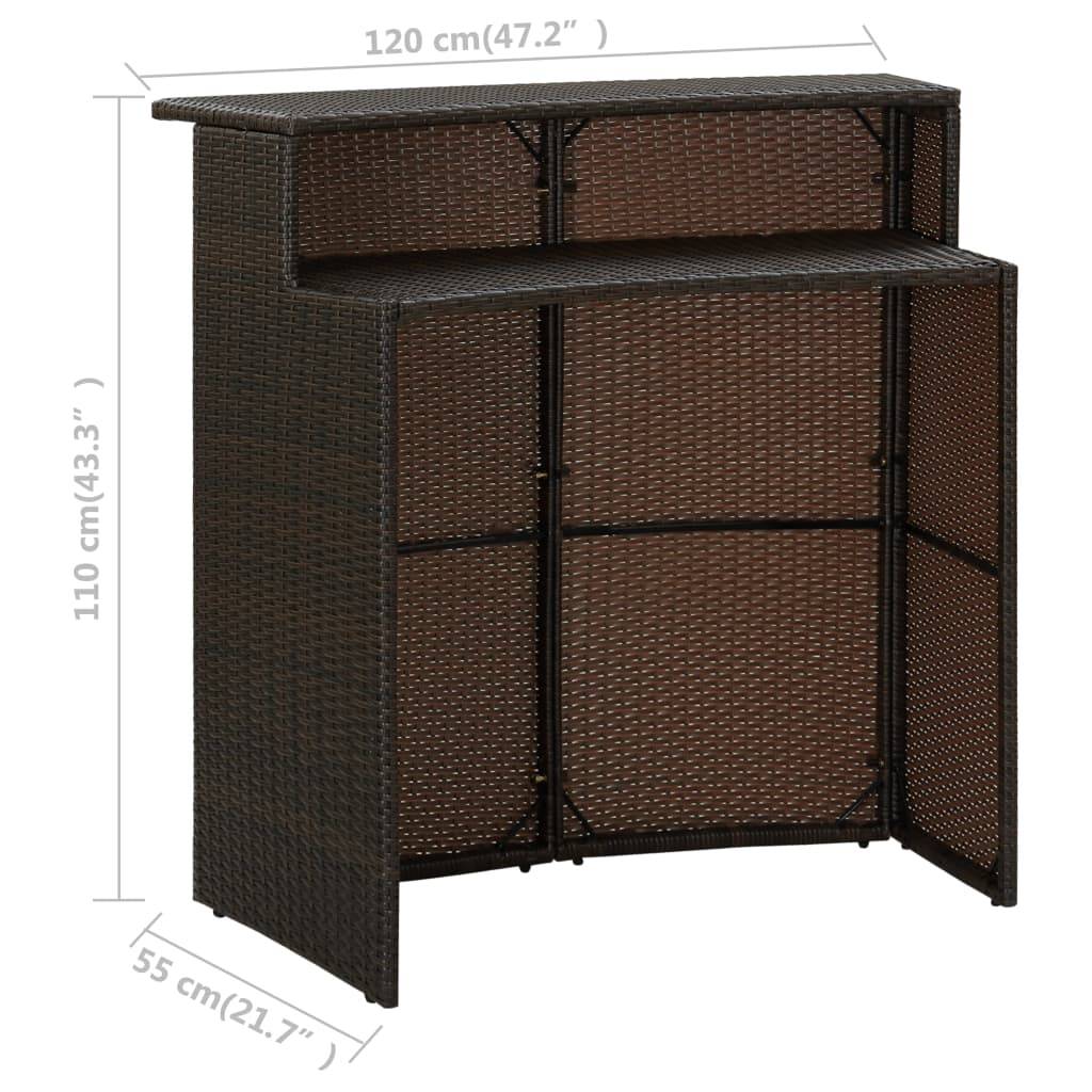 Helloshop26 - Ensemble de bar de jardin avec coussins 4 pièces marron - Imagen 6
