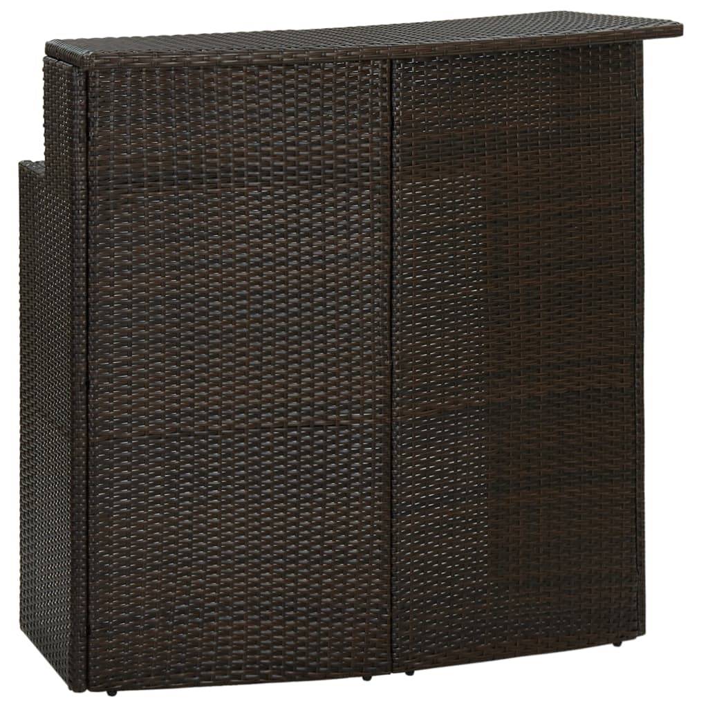 Helloshop26 - Ensemble de bar de jardin avec coussins 4 pièces marron - Imagen 5