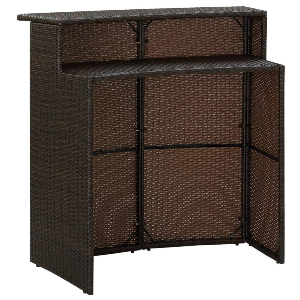 Helloshop26 - Ensemble de bar de jardin avec coussins 4 pièces marron - Imagen 4