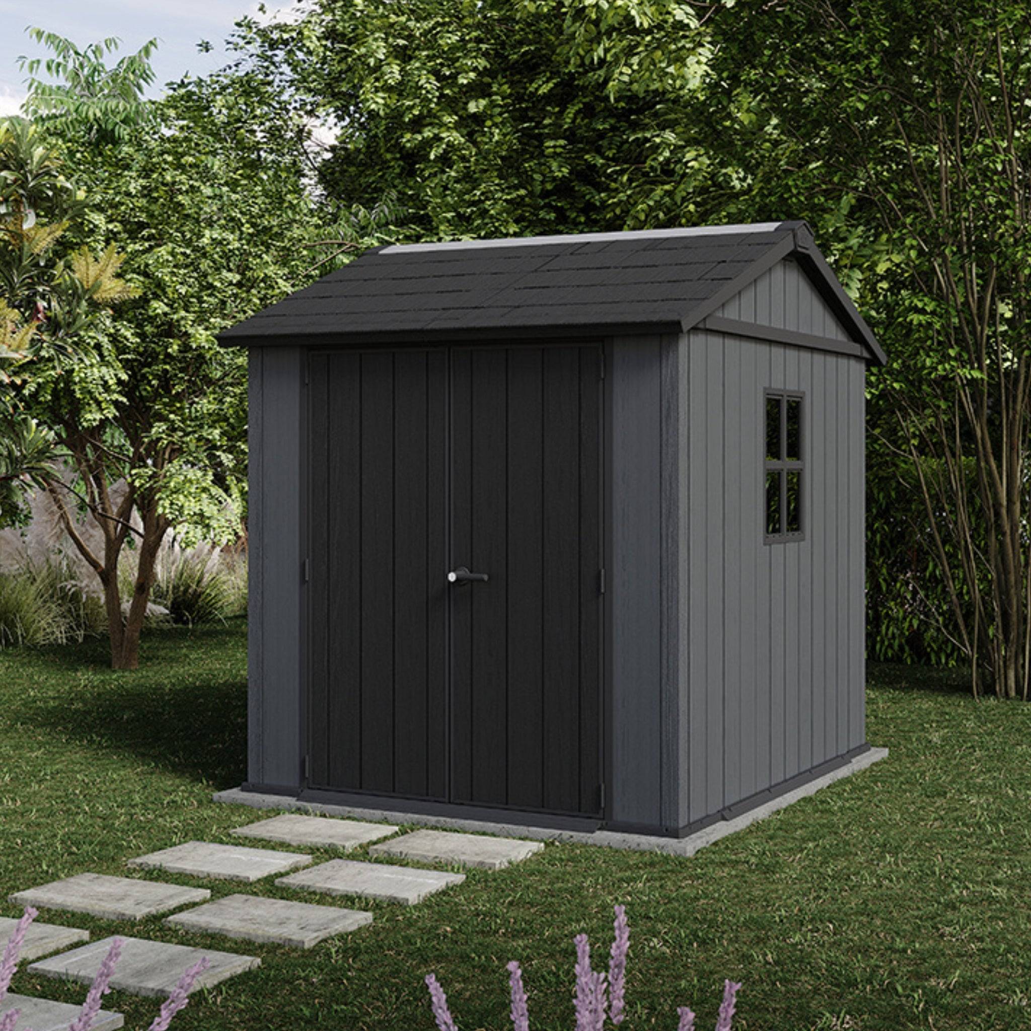 Keter - Abri de jardin en résine 5,13 m² Keter NEWTON PLUS 7x7,5 Gris - Image 4