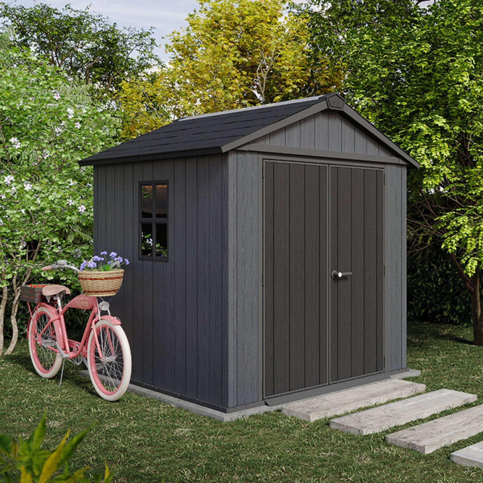 Keter - Abri de jardin en résine 5,13 m² Keter NEWTON PLUS 7x7,5 Gris - Image 9