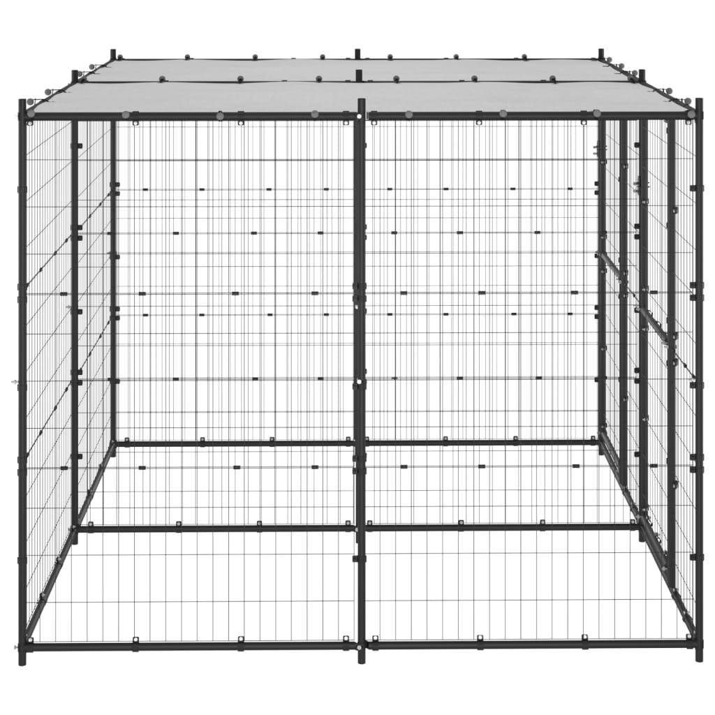 Helloshop26 - Chenil extérieur cage enclos parc animaux chien extérieur acier avec toit 4,84 m² - Imagen 4
