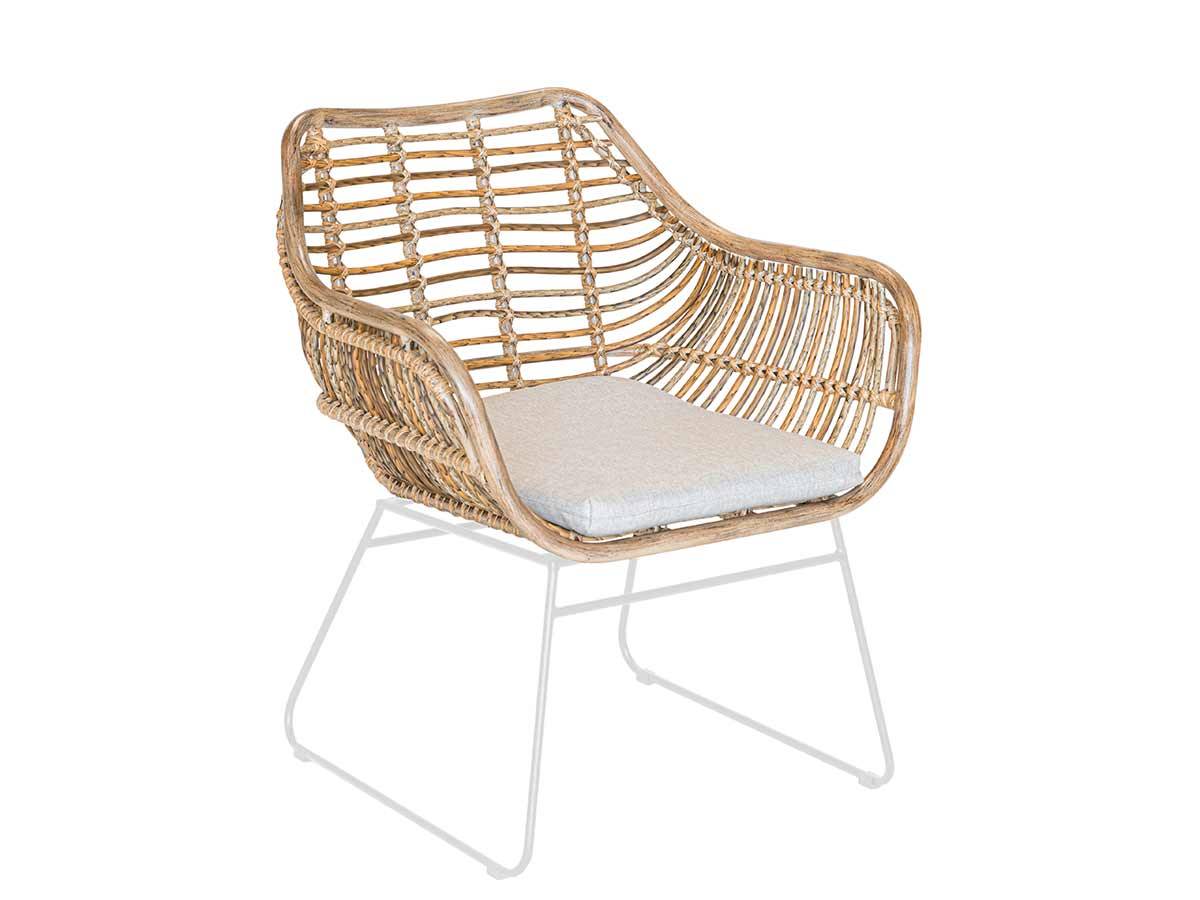 Lot de 2 Fauteuils de jardin en résine tressée + coussin chiné gris/beige Pemba - Jardiline - Imagen 3