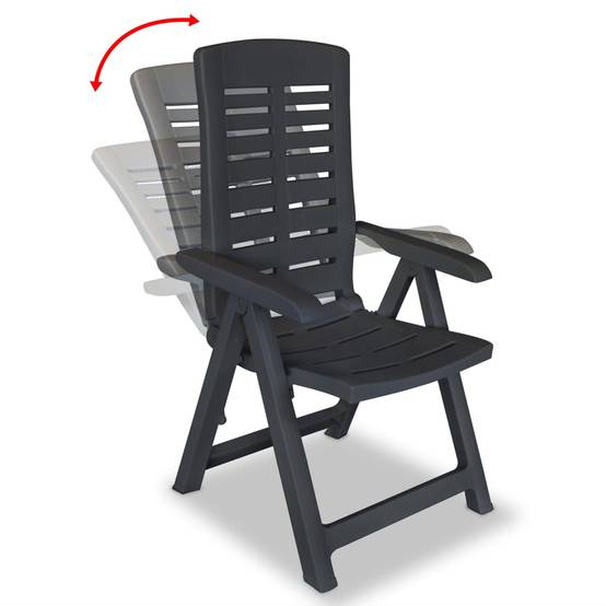 Ensemble 3 pcs de bistro - Salon De Jardin - Mobilier extérieur Plastique Anthracite MI677 - Image 5