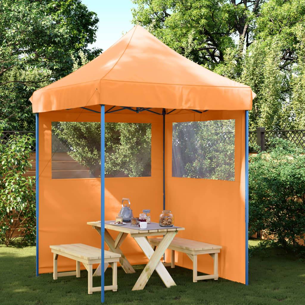 ComfortXL - Tente de réception pliable pop-up acier jardin toit escamotable 200x200 Orange - ComfortXL Outdoor Living - Image 1